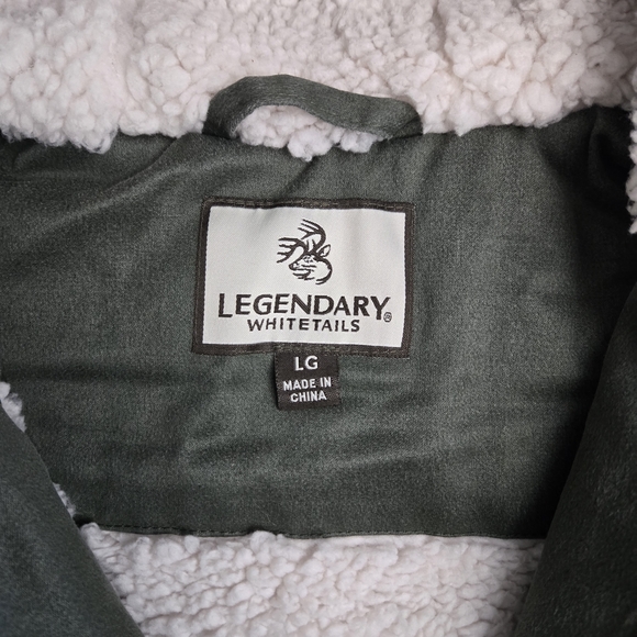 Legendary Whitetails Women Sherpa Lined Quilted Utility Jacket Olive Green Large - Picture 5 of 11